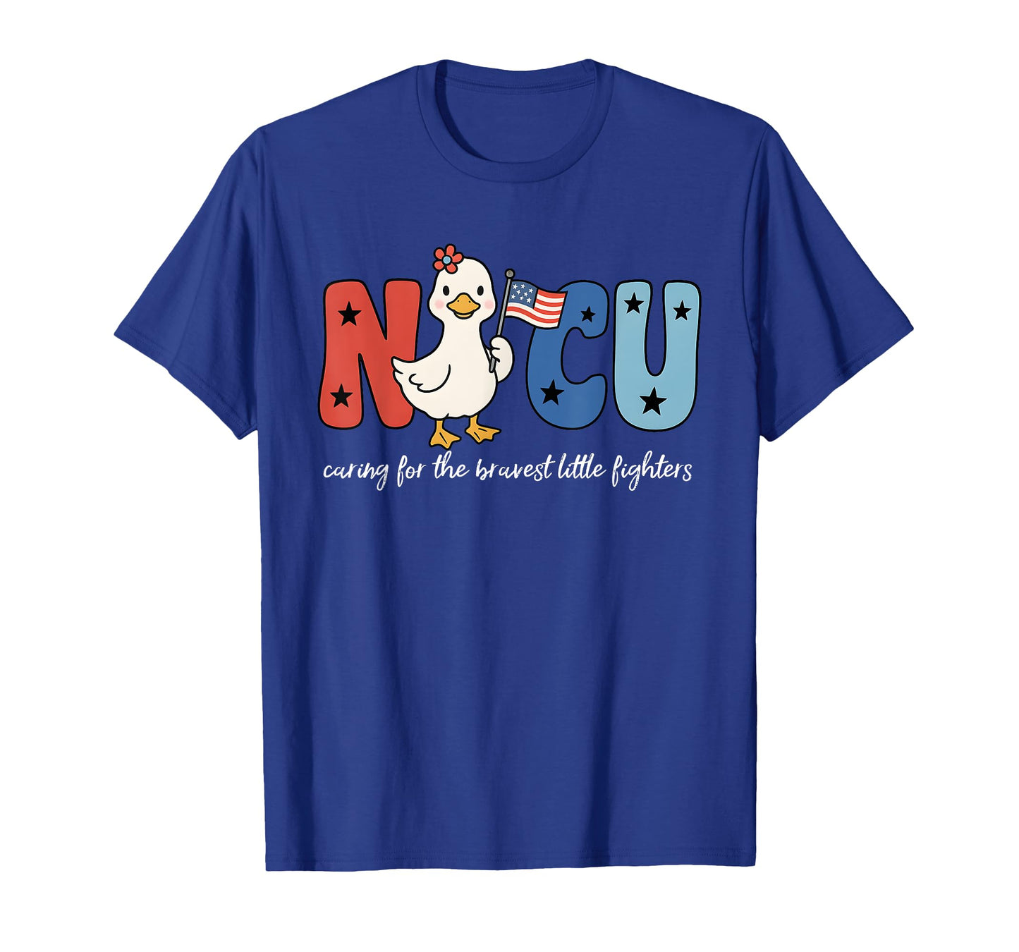 4th of July NICU Nurse Goose, NICU Nurse American Flag Tees T-Shirt