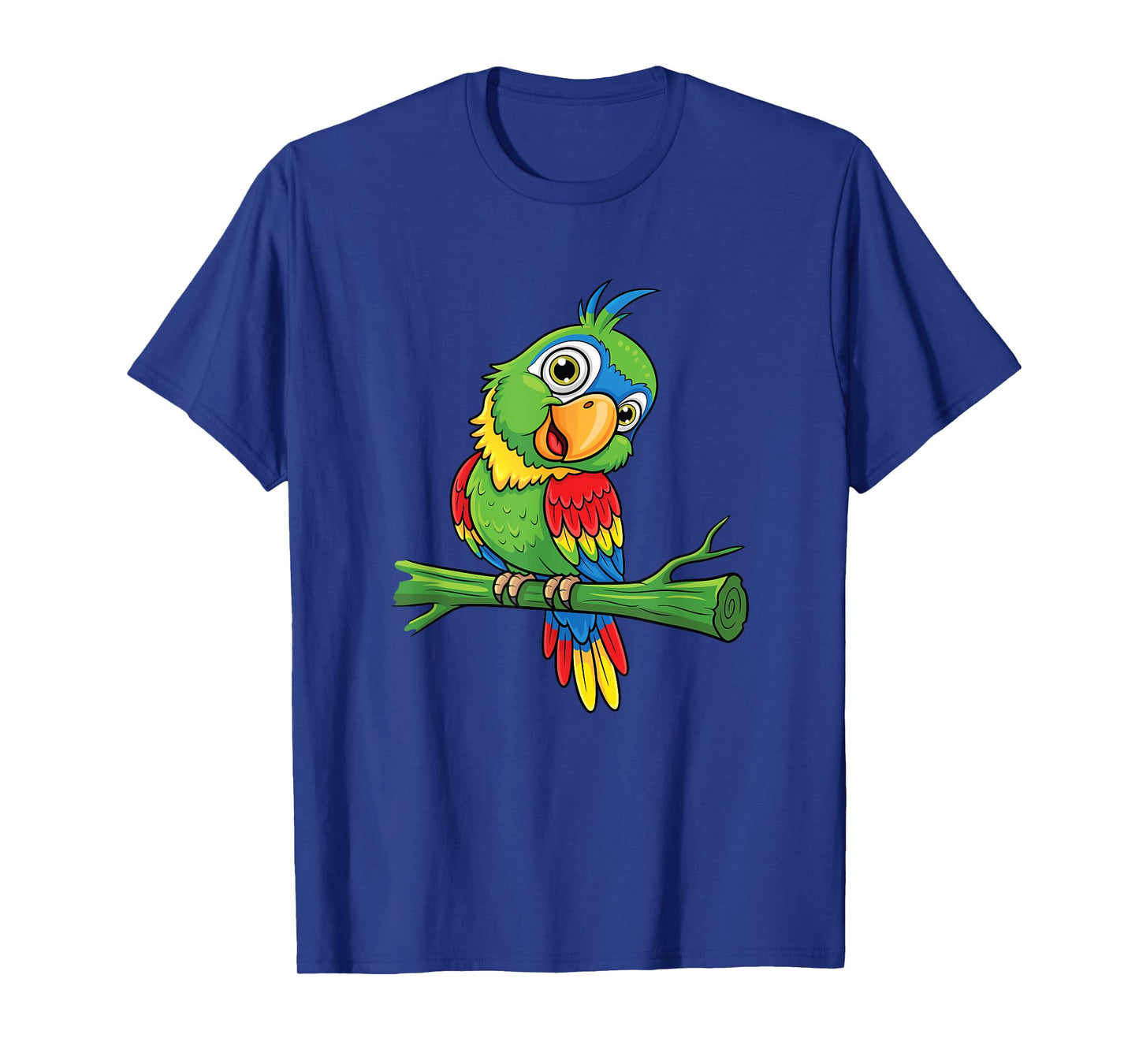 Cute Colorful Cartoon Parrot Bird Tropical Jungle Art T-Shirt