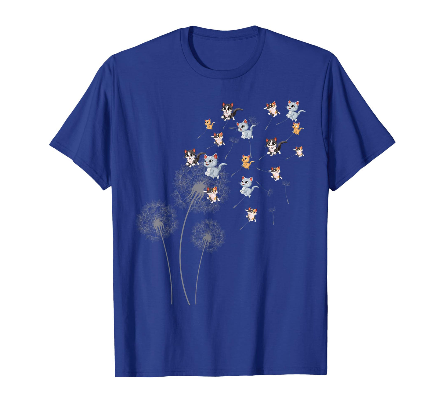 Cat Cat For Women Girls Cute Dandelion Flower T-Shirt