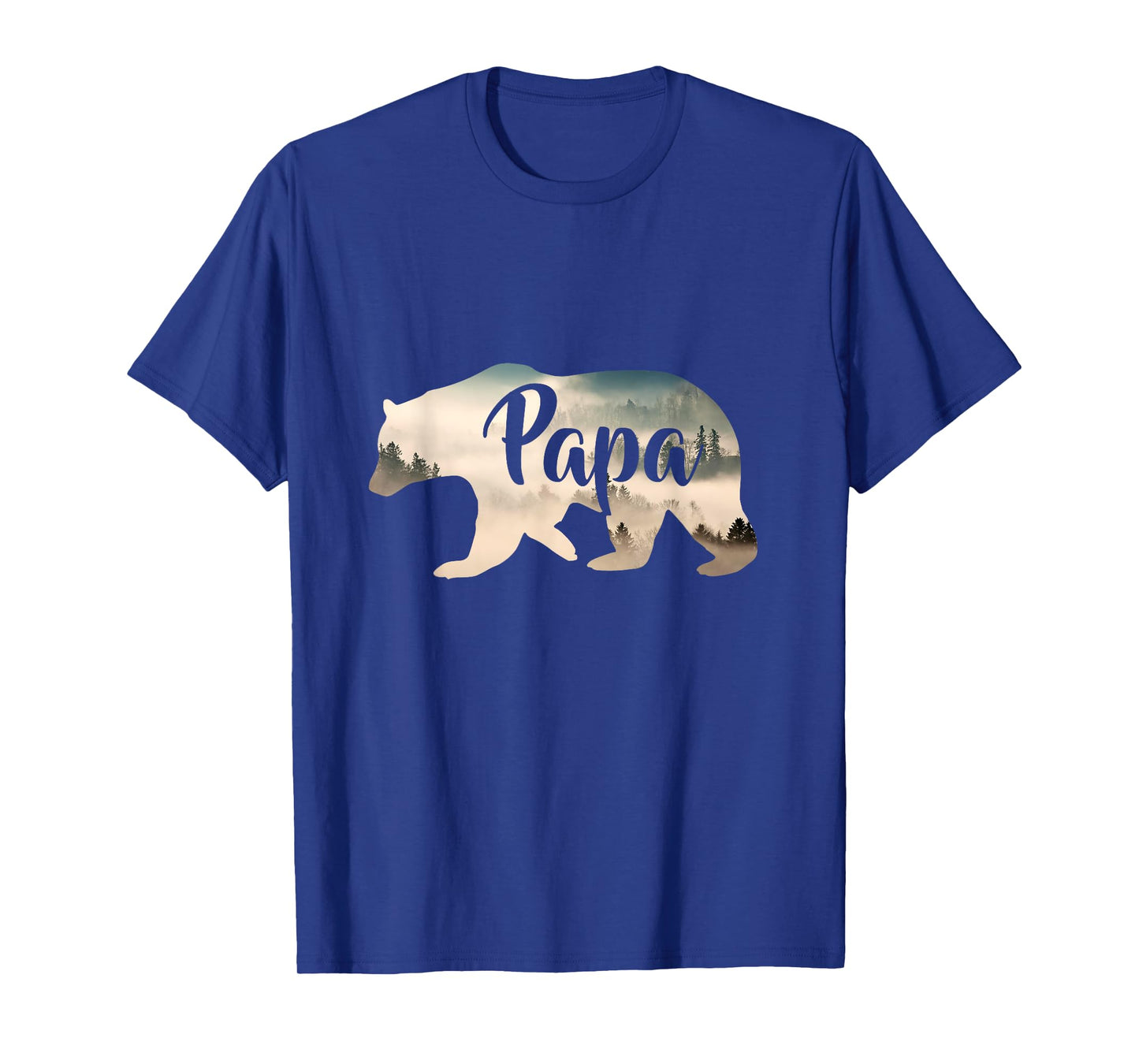Men's Papa Bear & Forest T-Shirt Awesome Camping Tee T-Shirt
