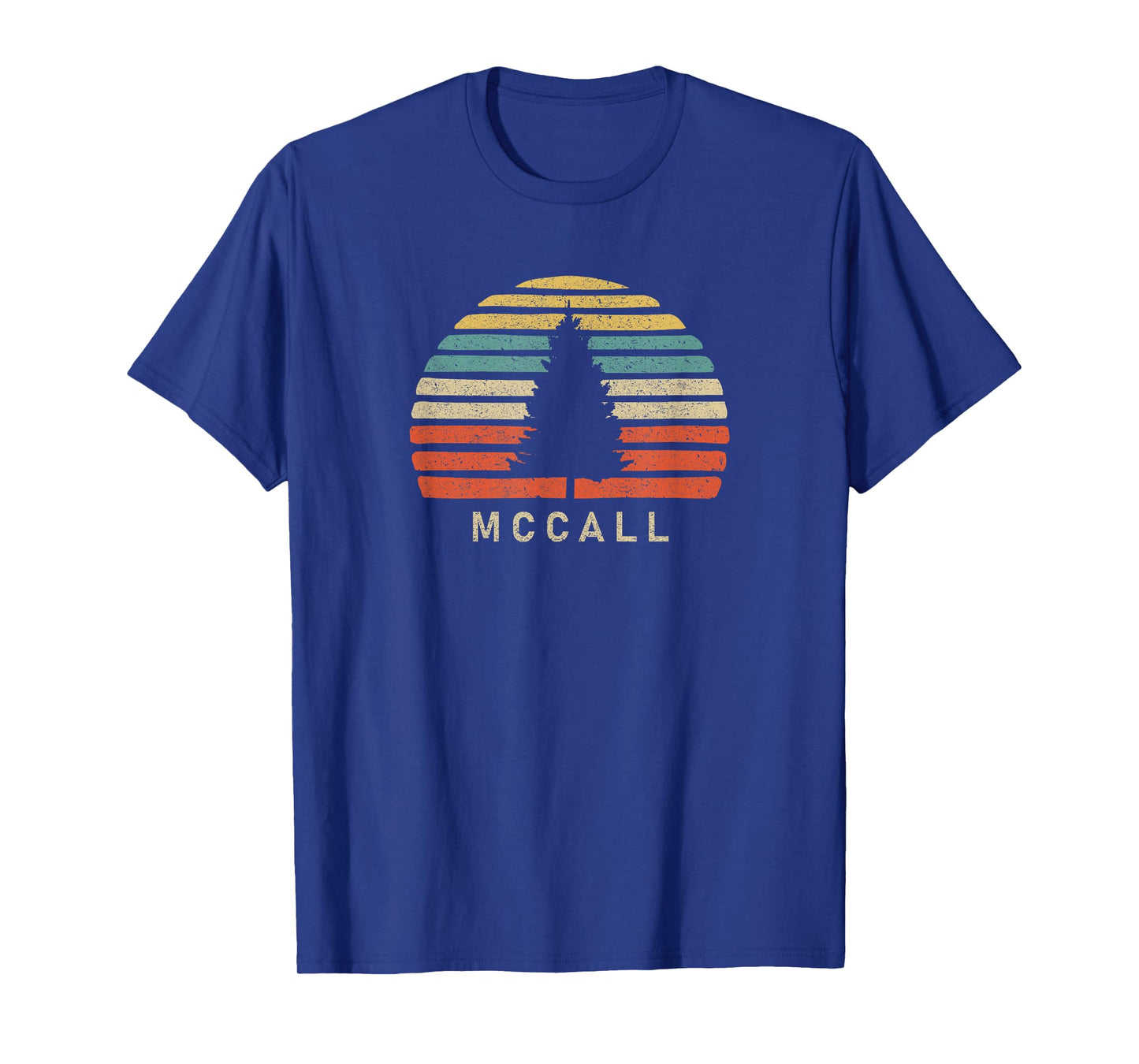 Retro Sunset McCall Idaho T-Shirt Pine Tree T-Shirt