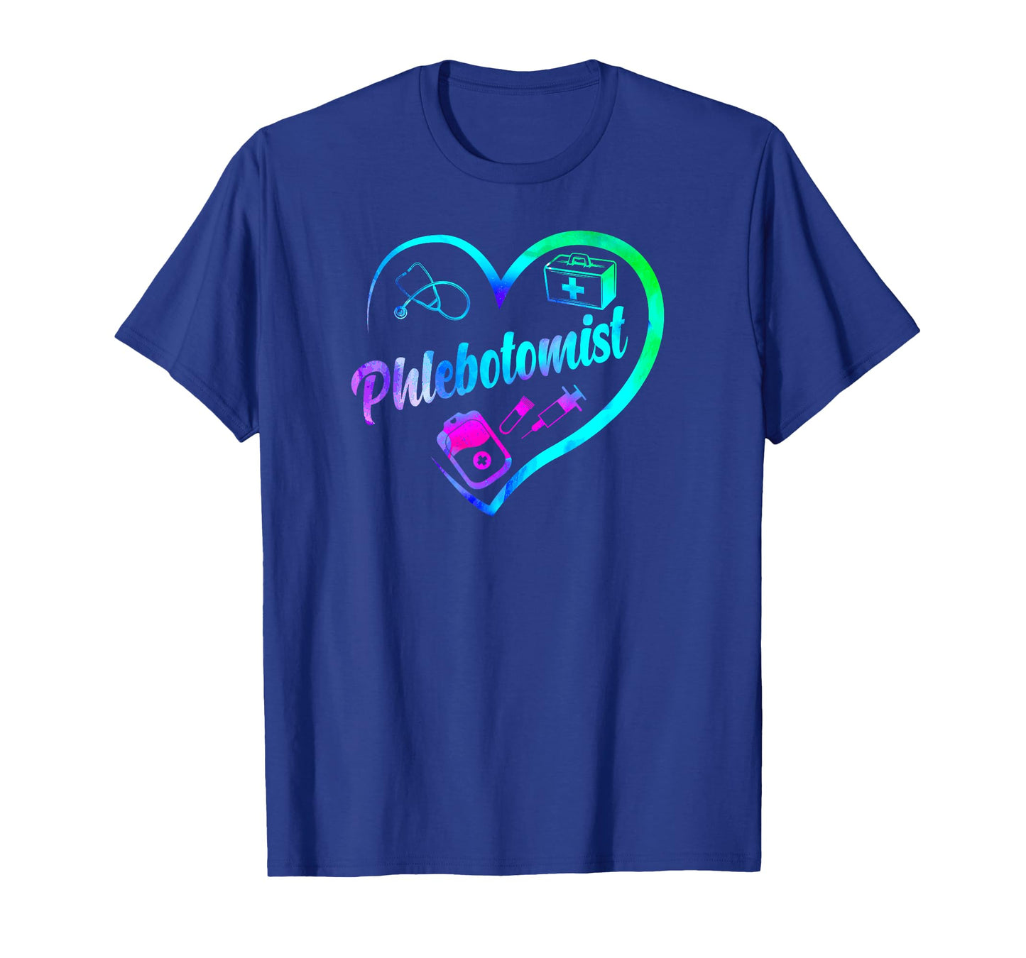 Phlebotomist Tech Technician Heart Watercolor T-Shirt