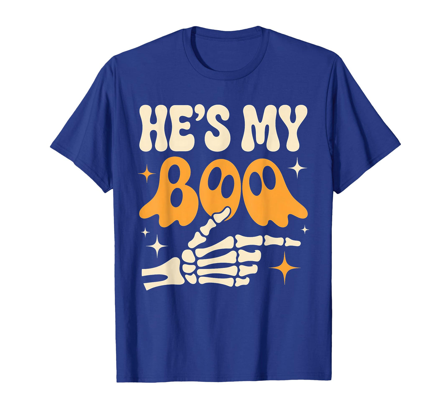 Funny He's My Boo Skeleton Matching Couple Halloween T-Shirt