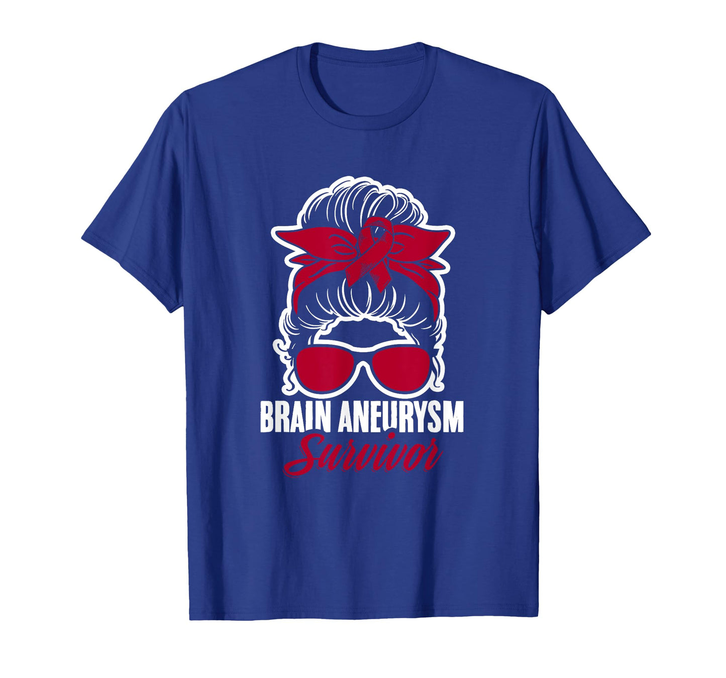 Aneurysm Survivor Messy Hair Aortic Brain Aneurysm Awareness T-Shirt
