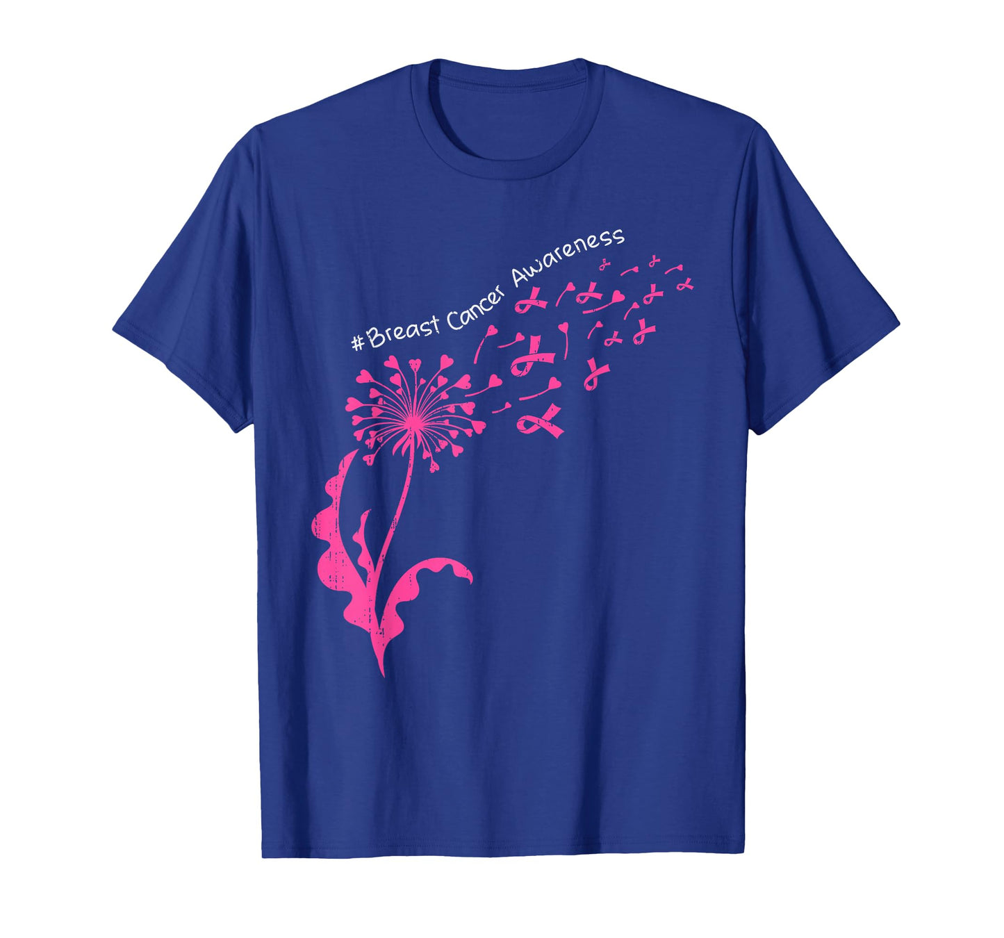 Dandelion Breast Cancer Awareness Pink Ribbon Support Womens T-Shirt