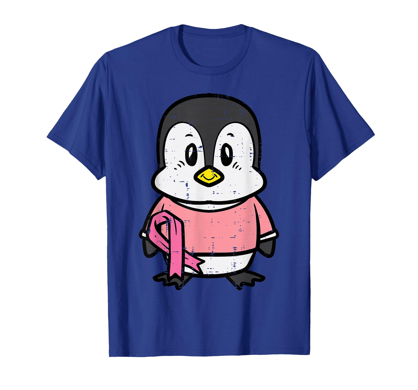 Pink Ribbon Penguin Cute Breast Cancer Awareness Women Kids T-Shirt