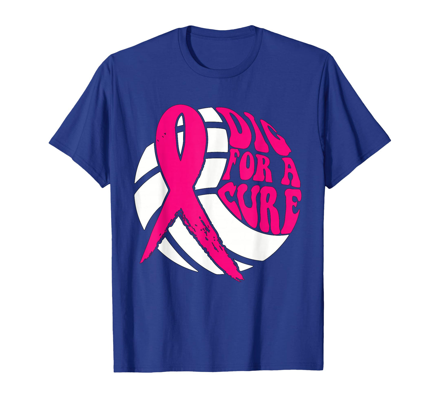Dig For Cure Ribbon Volleyball Breast Cancer Awareness Pink T-Shirt