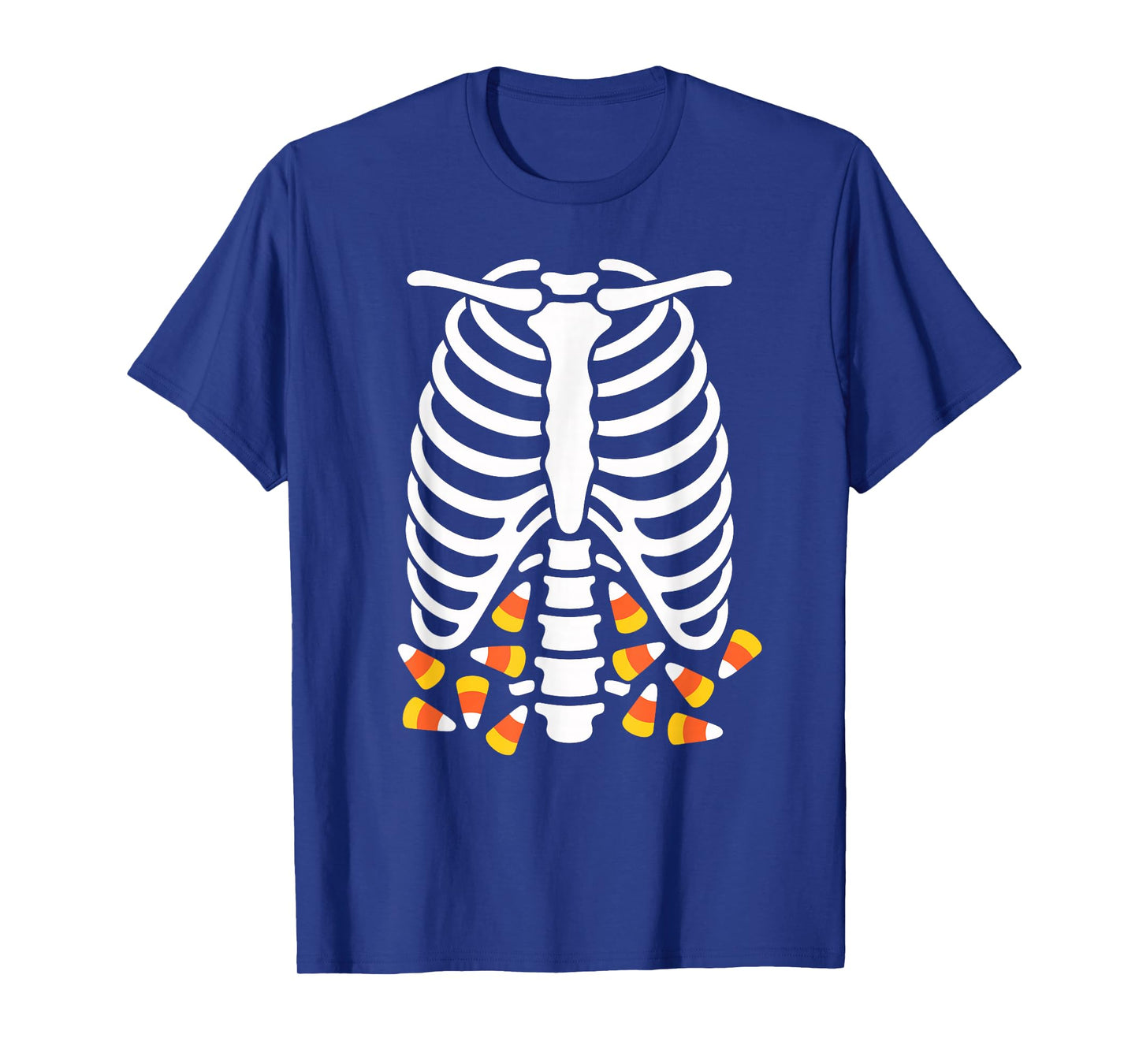 Candy Corn Explosion Inside Skeleton Halloween Art T-Shirt