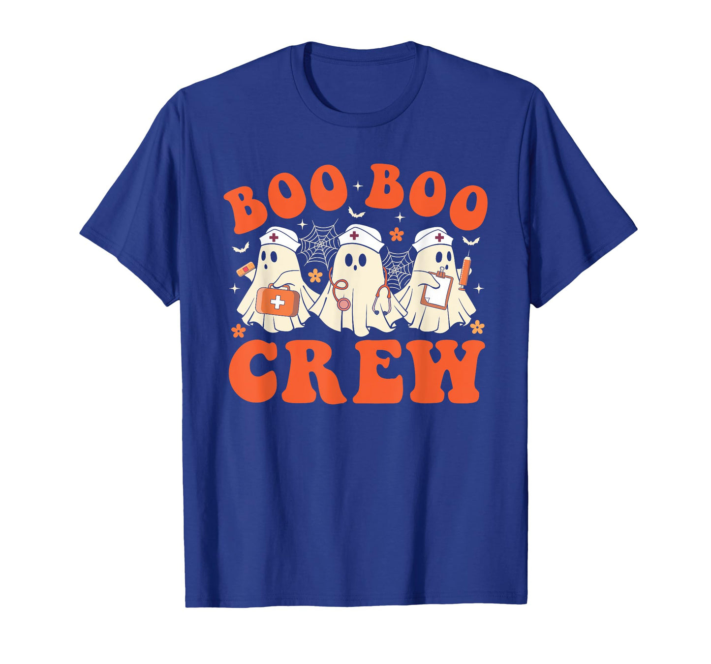 Boo Boo Crew Nurse Ghost Scrub Top Nursing Halloween Costume T-Shirt