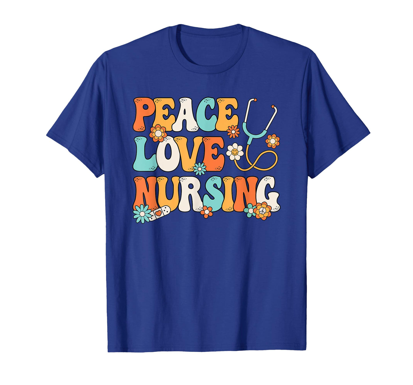 Peace Love Nursing Groovy Nurse T-Shirt