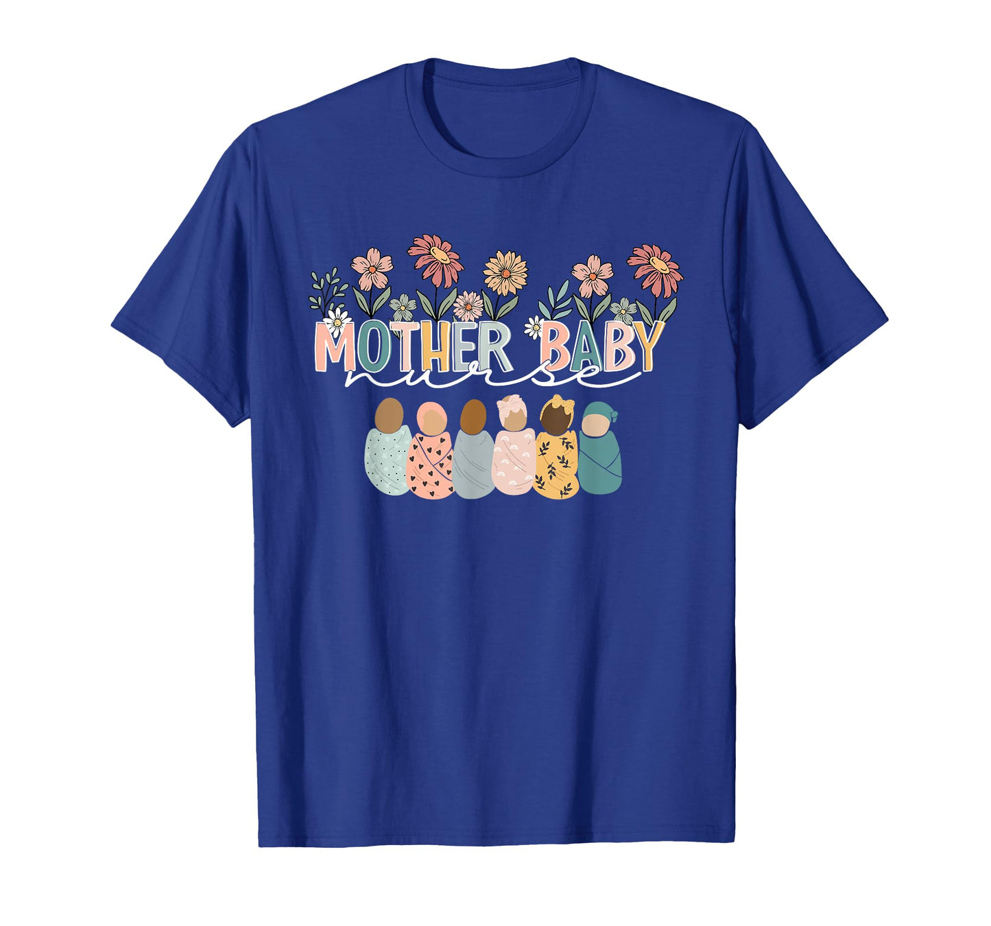 Retro Floral Mother Baby Nurse Womens Nurse Week T-Shirt