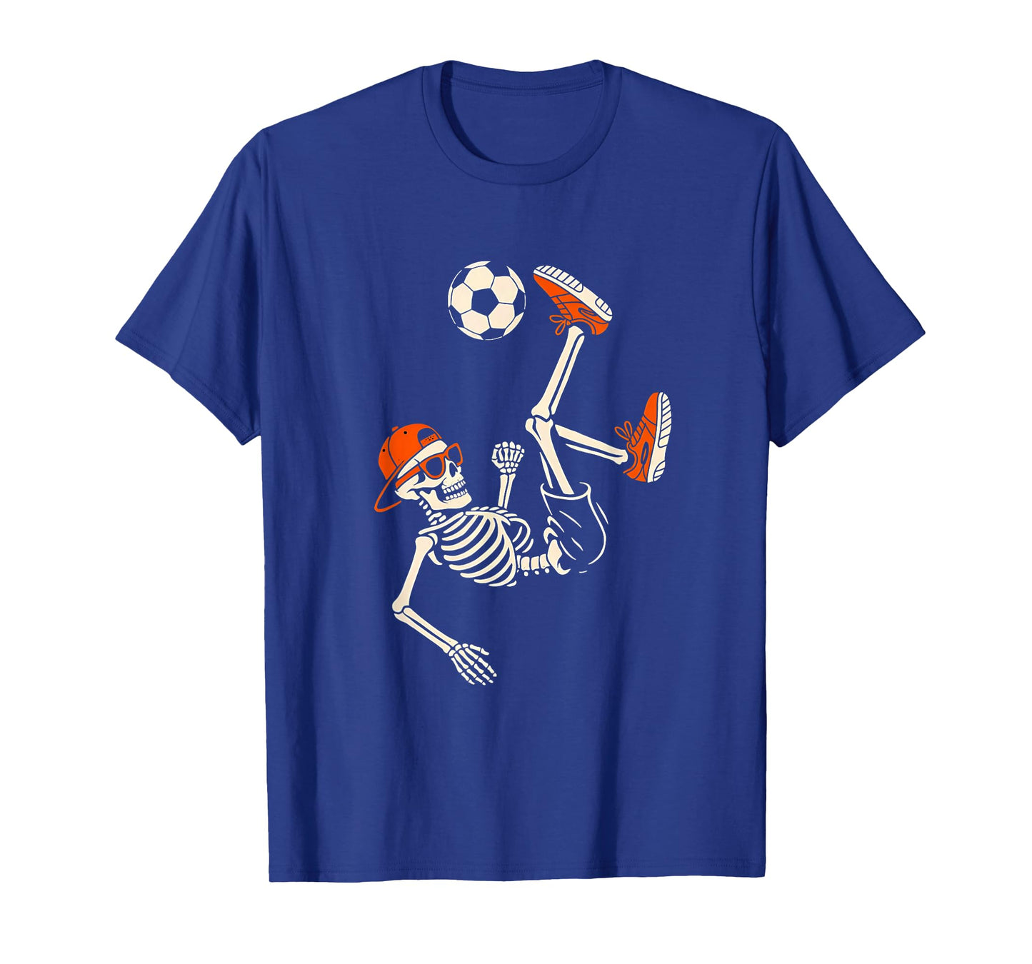 Halloween Skeleton Funny Soccer Shirt for Teens Boys Men T-Shirt