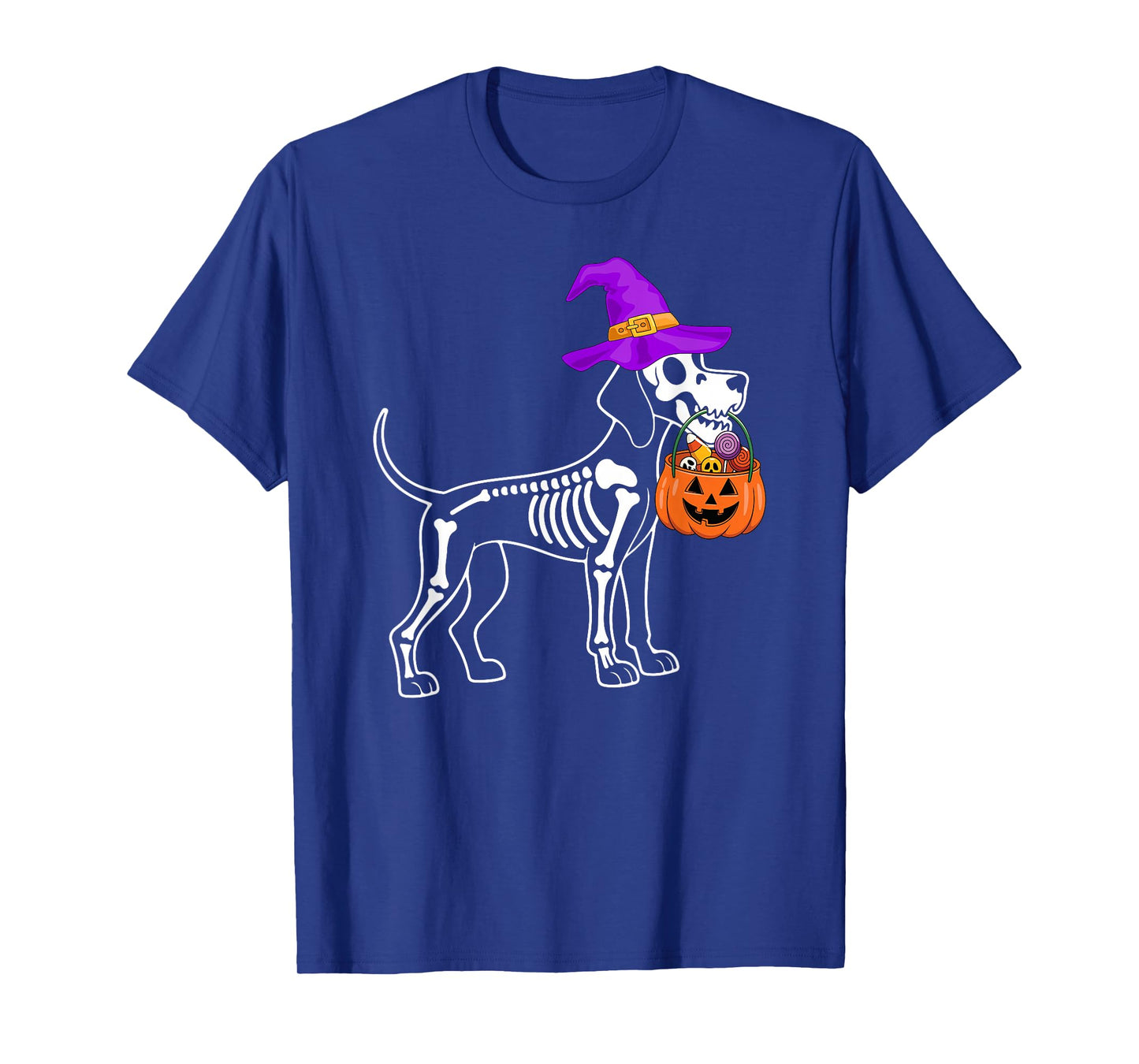 Vizsla Dog Halloween Spooky Skeleton Trick or Treat T-Shirt