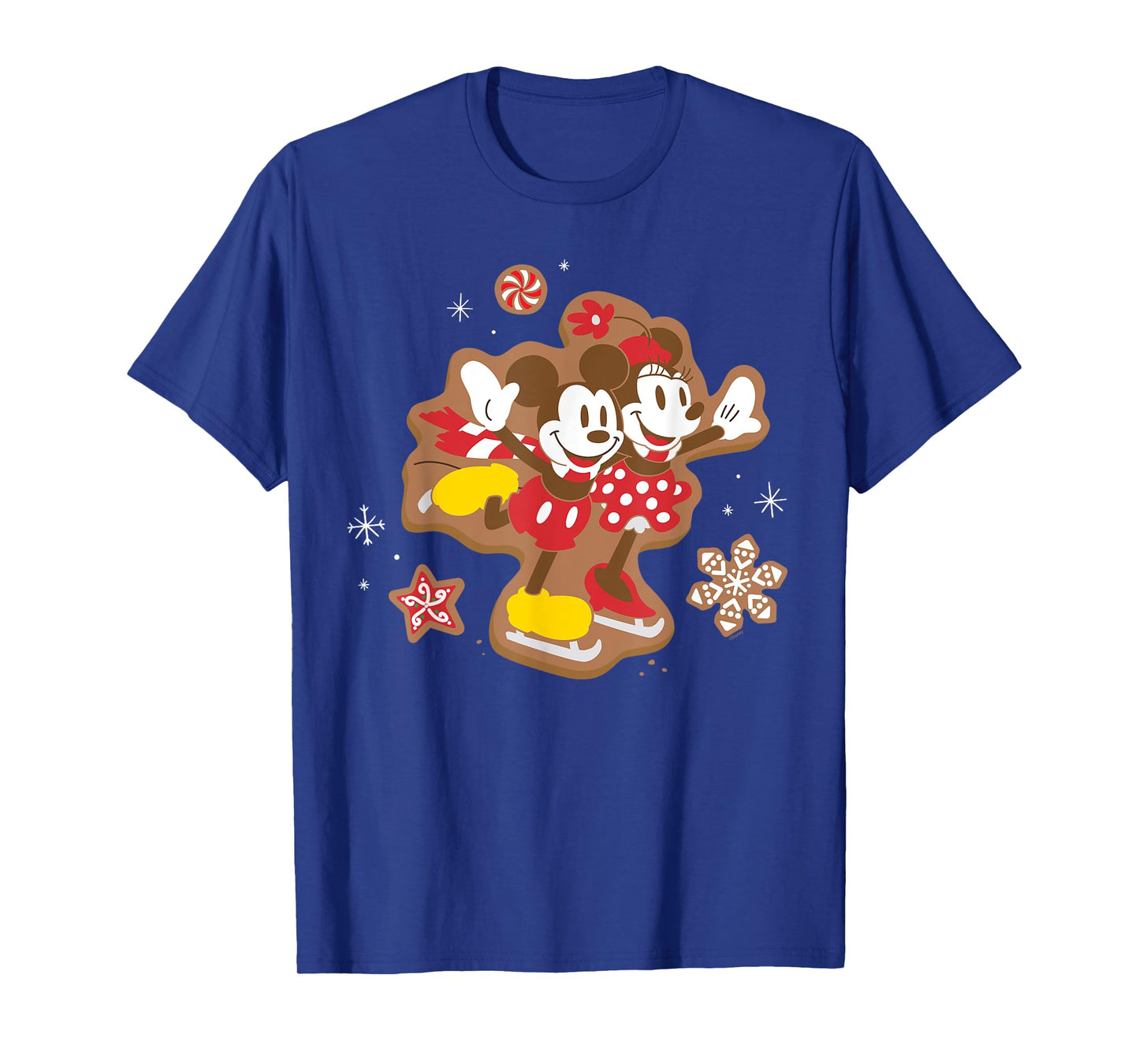 Disney Mickey & Minnie Ice Skating Gingerbread Holiday T-Shirt