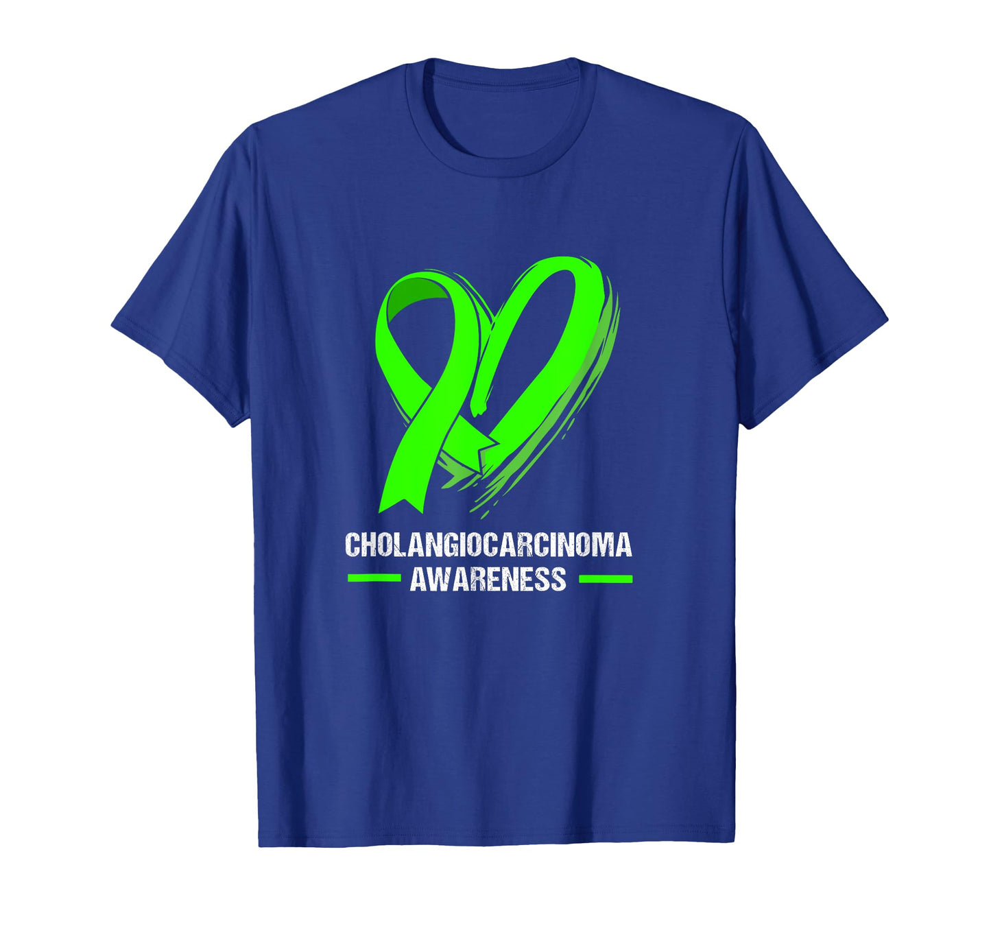 Heart Ribbon Green Cholangiocarcinoma Awareness T-Shirt