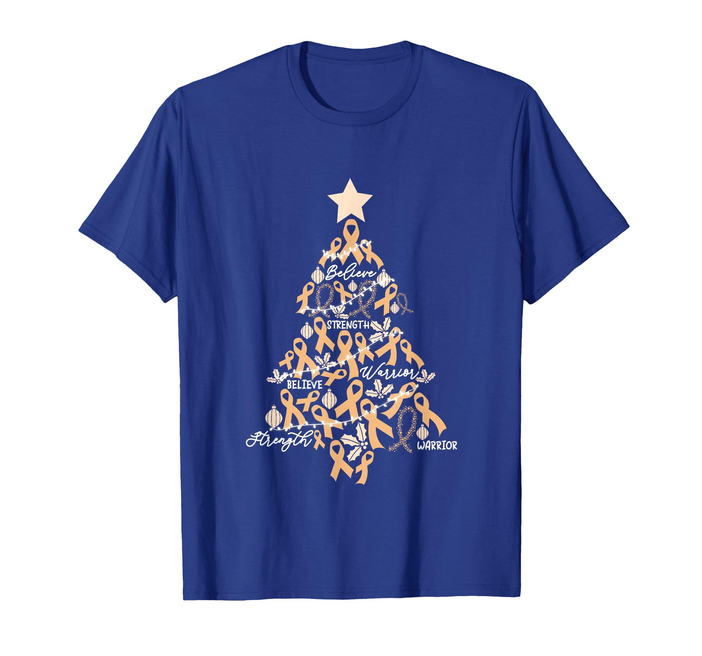 Christmas Uterine Cancer Endometrial Awareness Ribbon T-Shirt