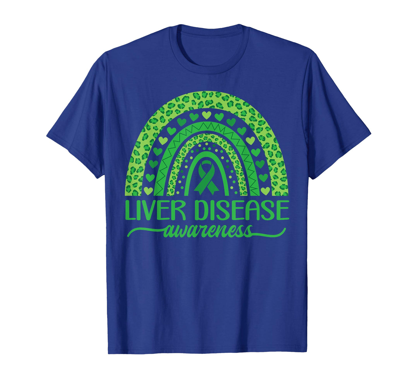 Boho Rainbow Liver Cancer Awareness with Green Ribbon T-Shirt
