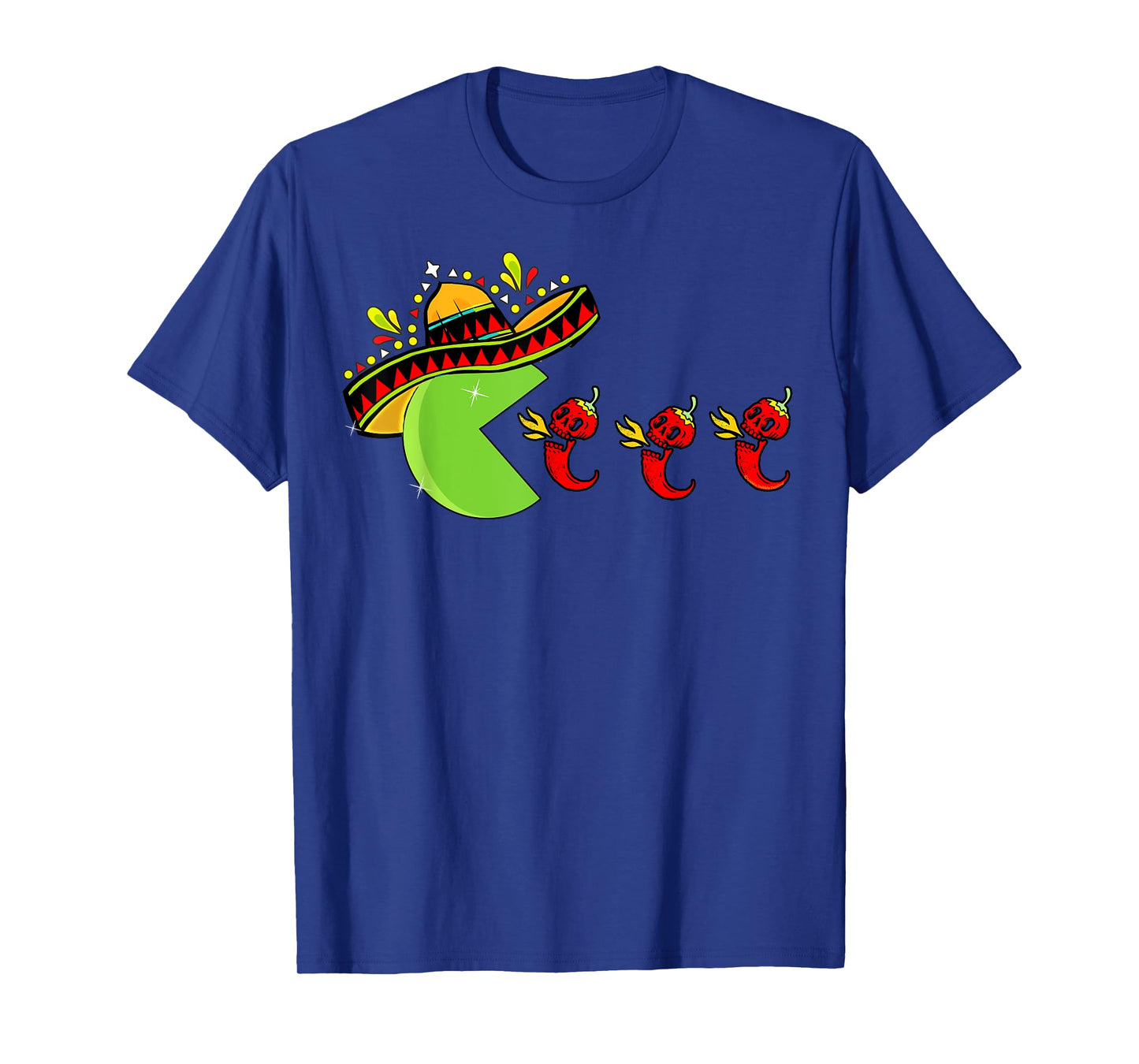 Fun Mexican Sombrero Eating Hot Pepper Skulls Cinco de Mayo T-Shirt