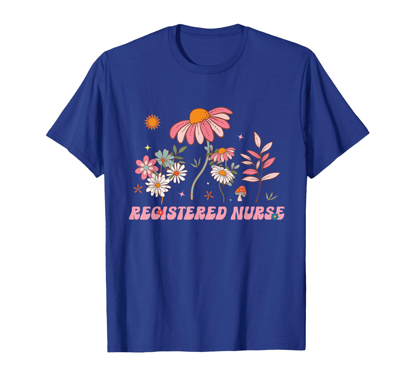 Groovy Registered Nurse Wildflower Flowers Summer T-Shirt