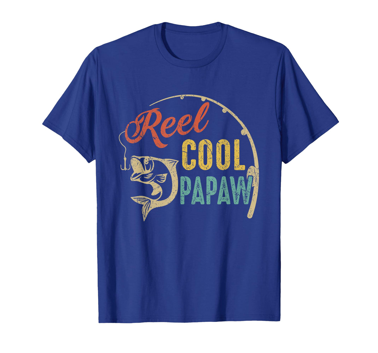 Funny Fathers Day Vintage Fishing Reel Cool Papaw T-Shirt