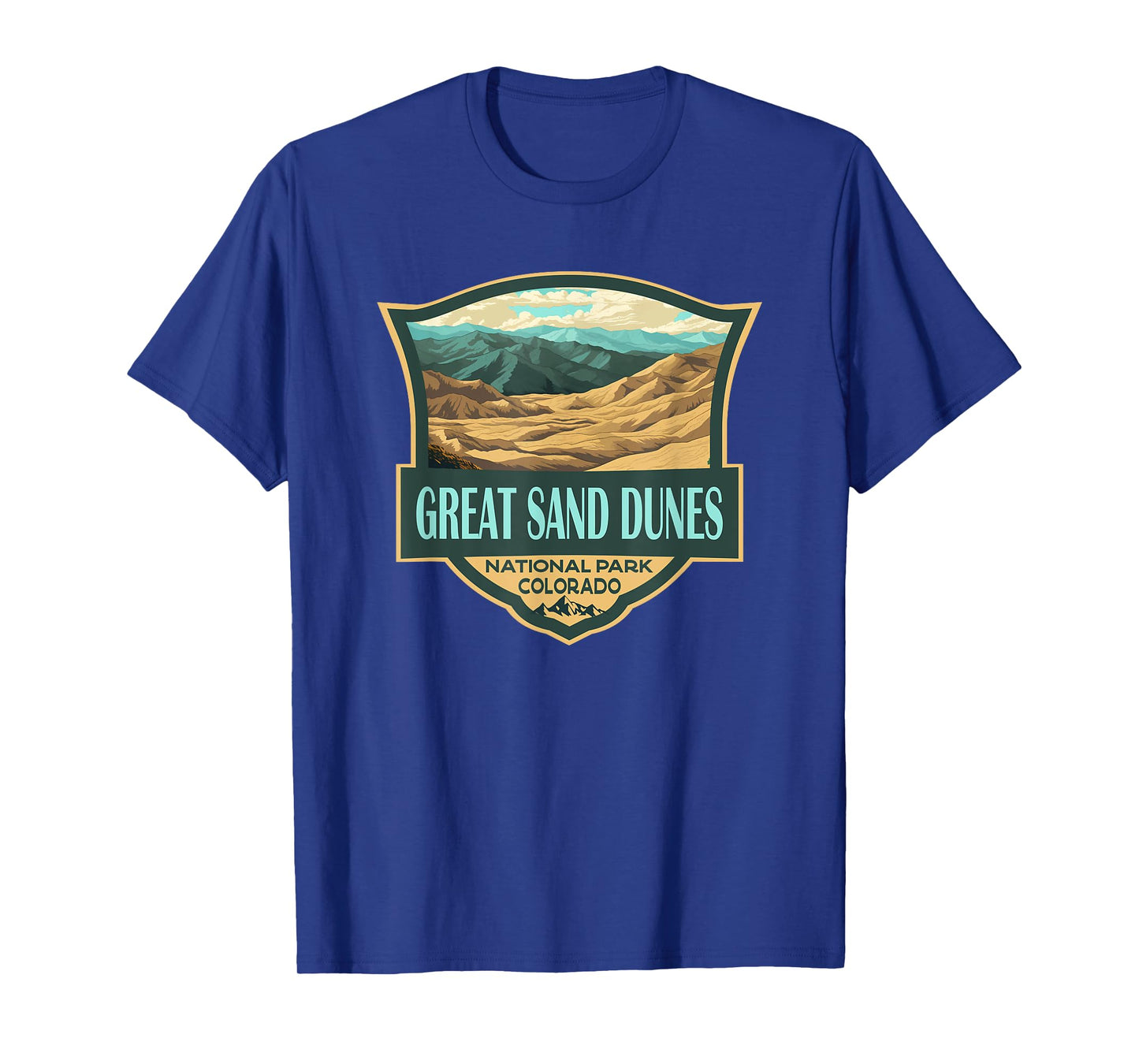Great Sand Dunes National Park Illustration Retro Badge T-Shirt
