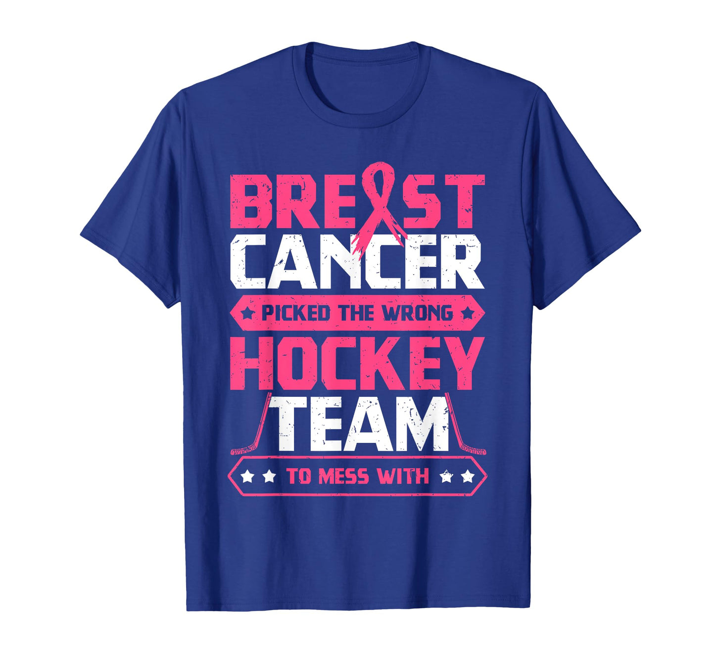 Breast Cancer Hockey Team Pink Awareness Ribbon Patient T-Shirt