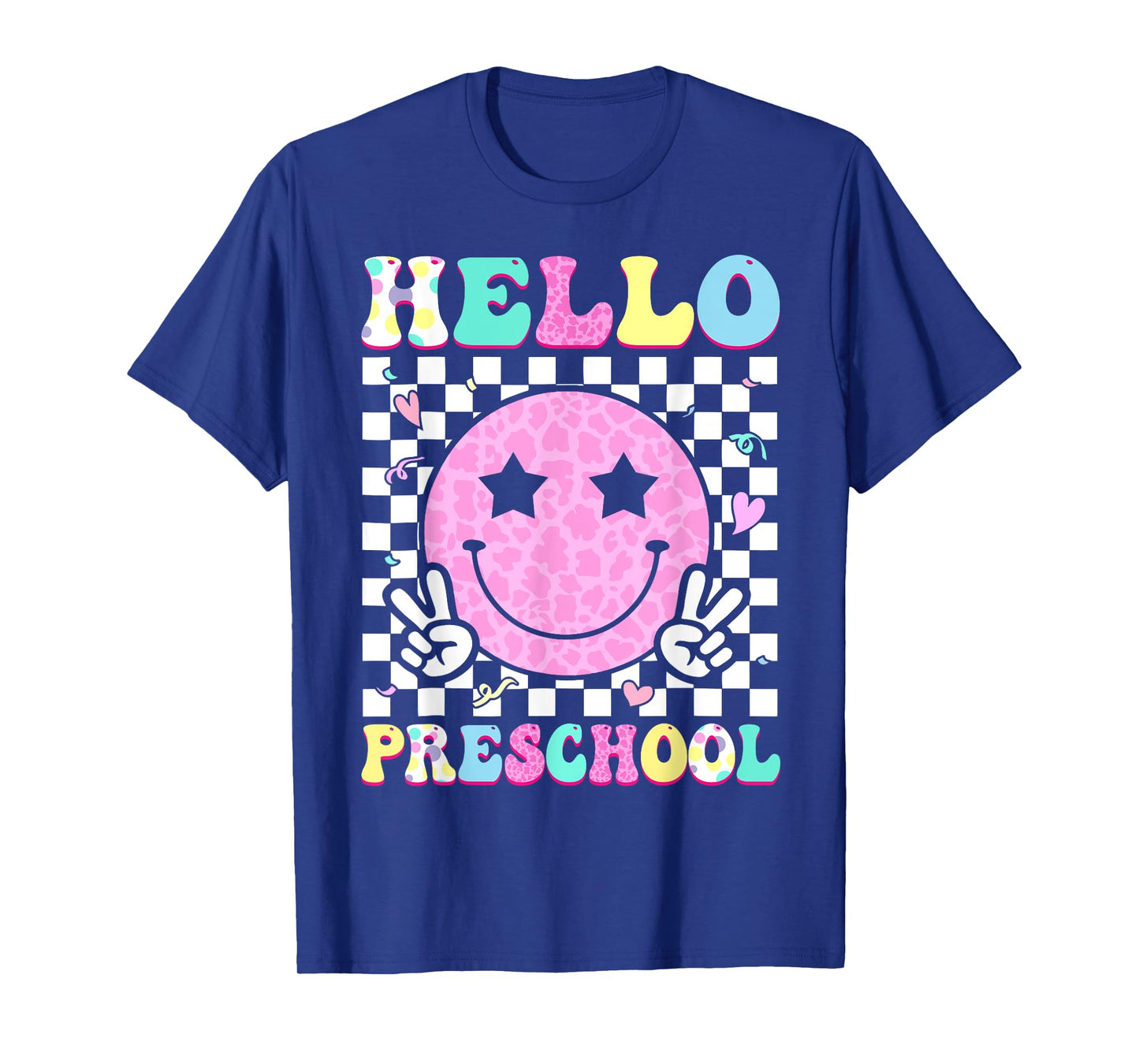Hello Preschool Groovy Back to School Pre-K Team Girls Kids T-Shirt