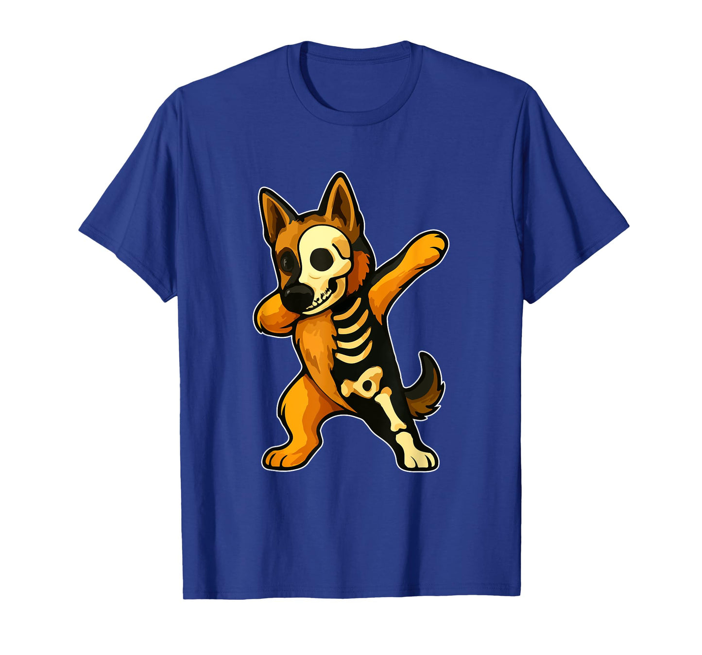 Dabbing German Shepherd Half Skeleton Halloween Owner Lover T-Shirt