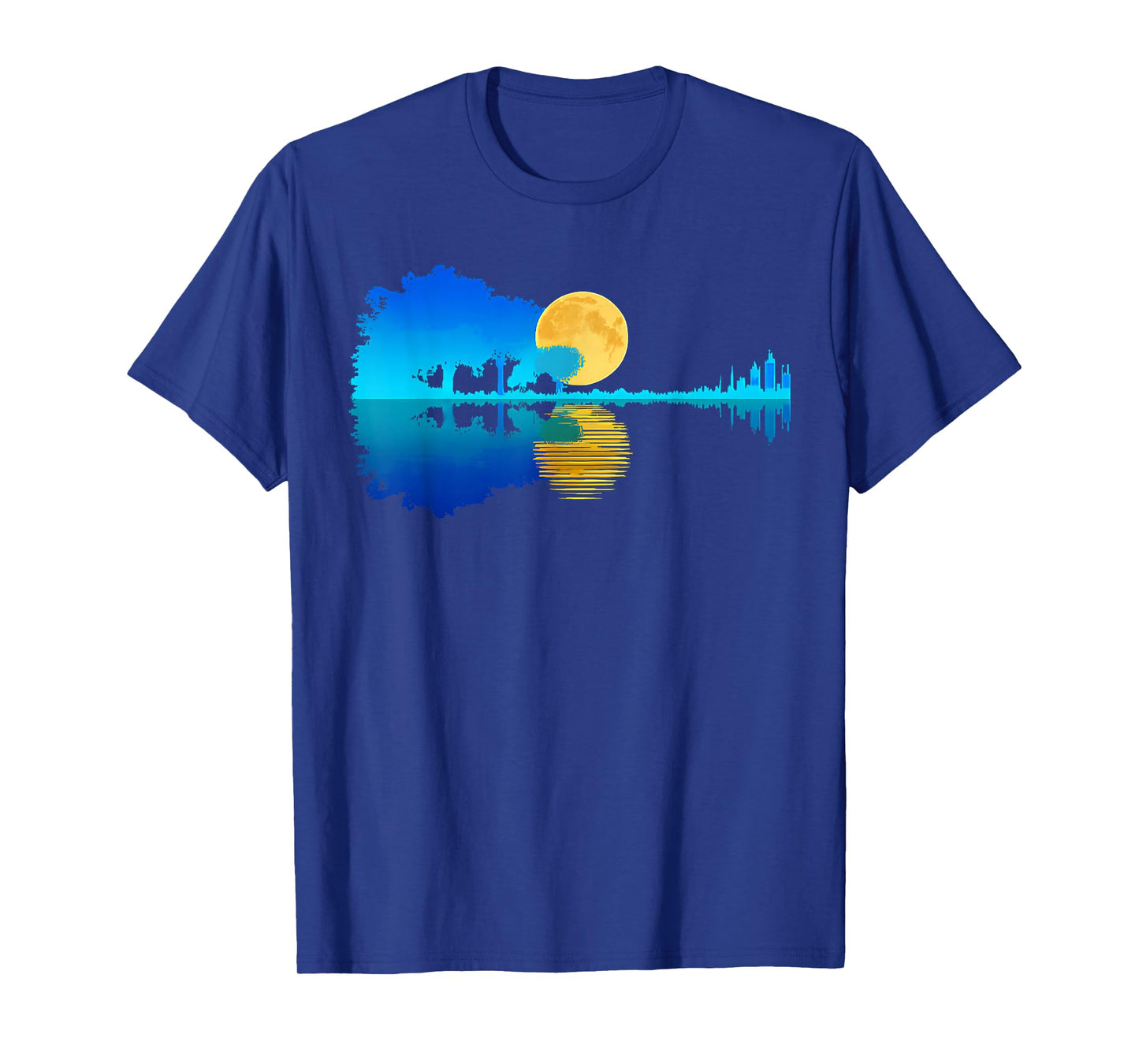 Guitar Lake Reflections Shadow Love Guitar Acoustic Musician T-Shirt