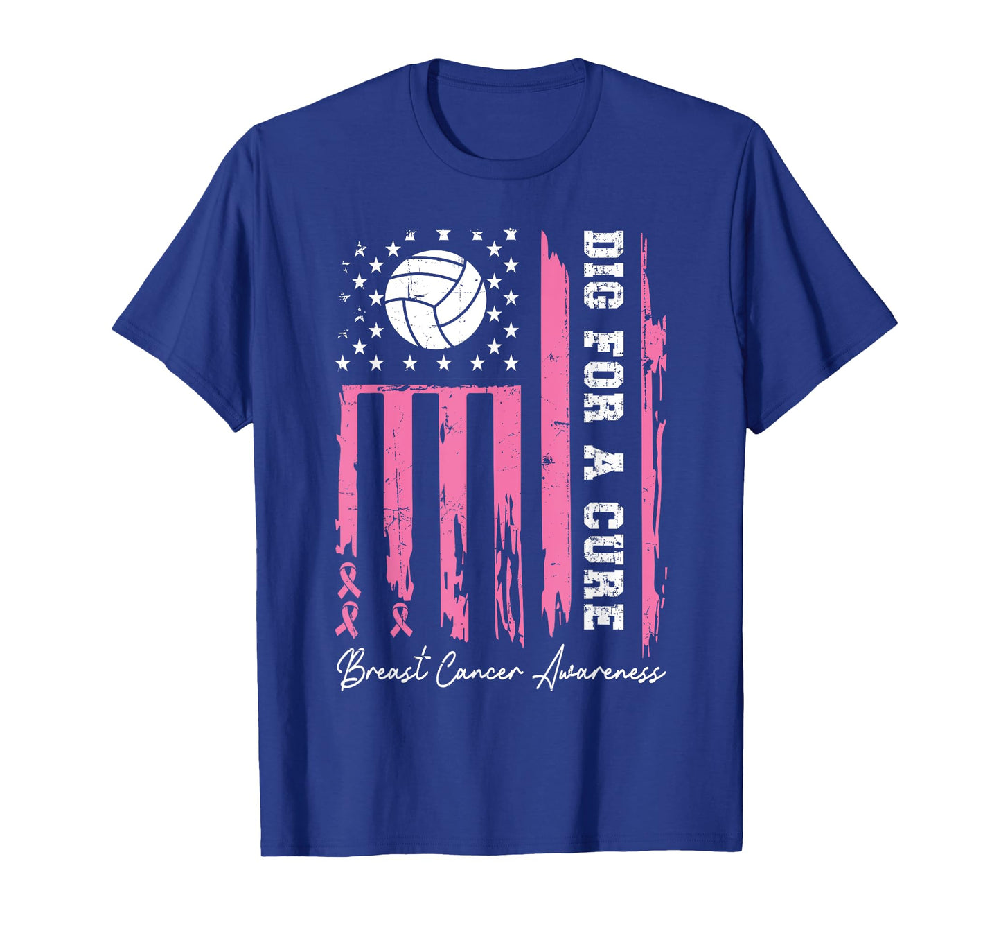 Dig For A Cure Breast Cancer Awareness Ribbon Volleyball T-Shirt