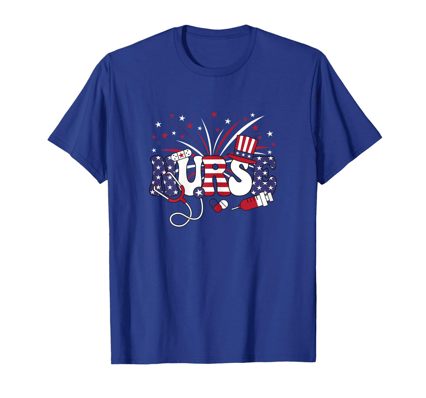 4th Of July Patriotic Nurse American Flag USA Nursing Women T-Shirt