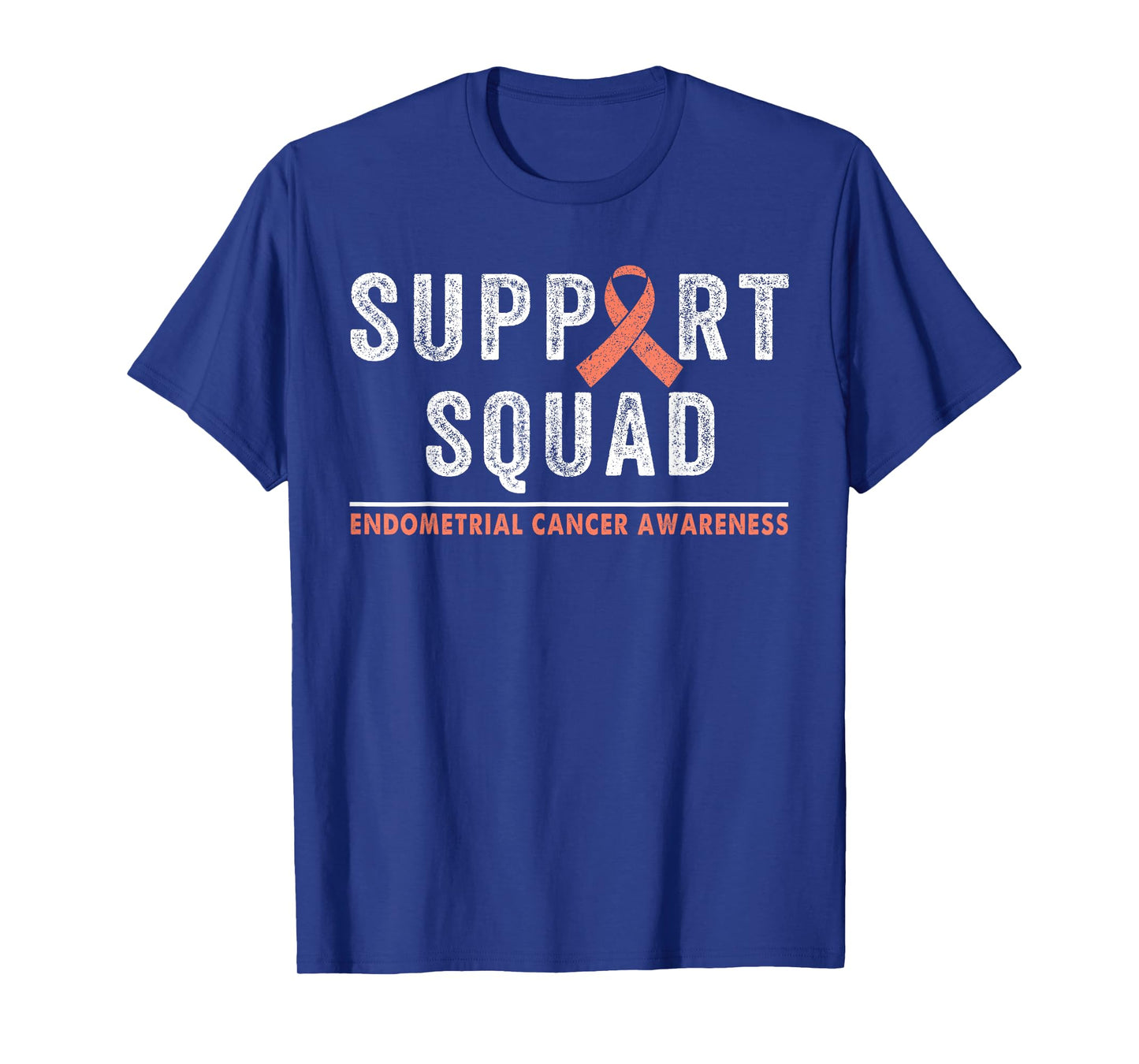 Peach Ribbon Support Squad Endometrial Cancer Awareness T-Shirt