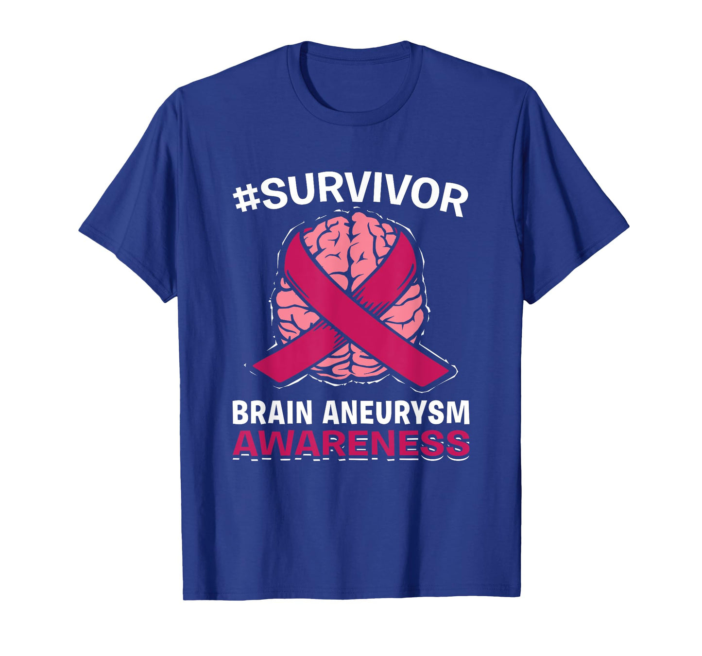 Brain Aneurysm Awareness Burgundy Aortic Brain Survivor T-Shirt