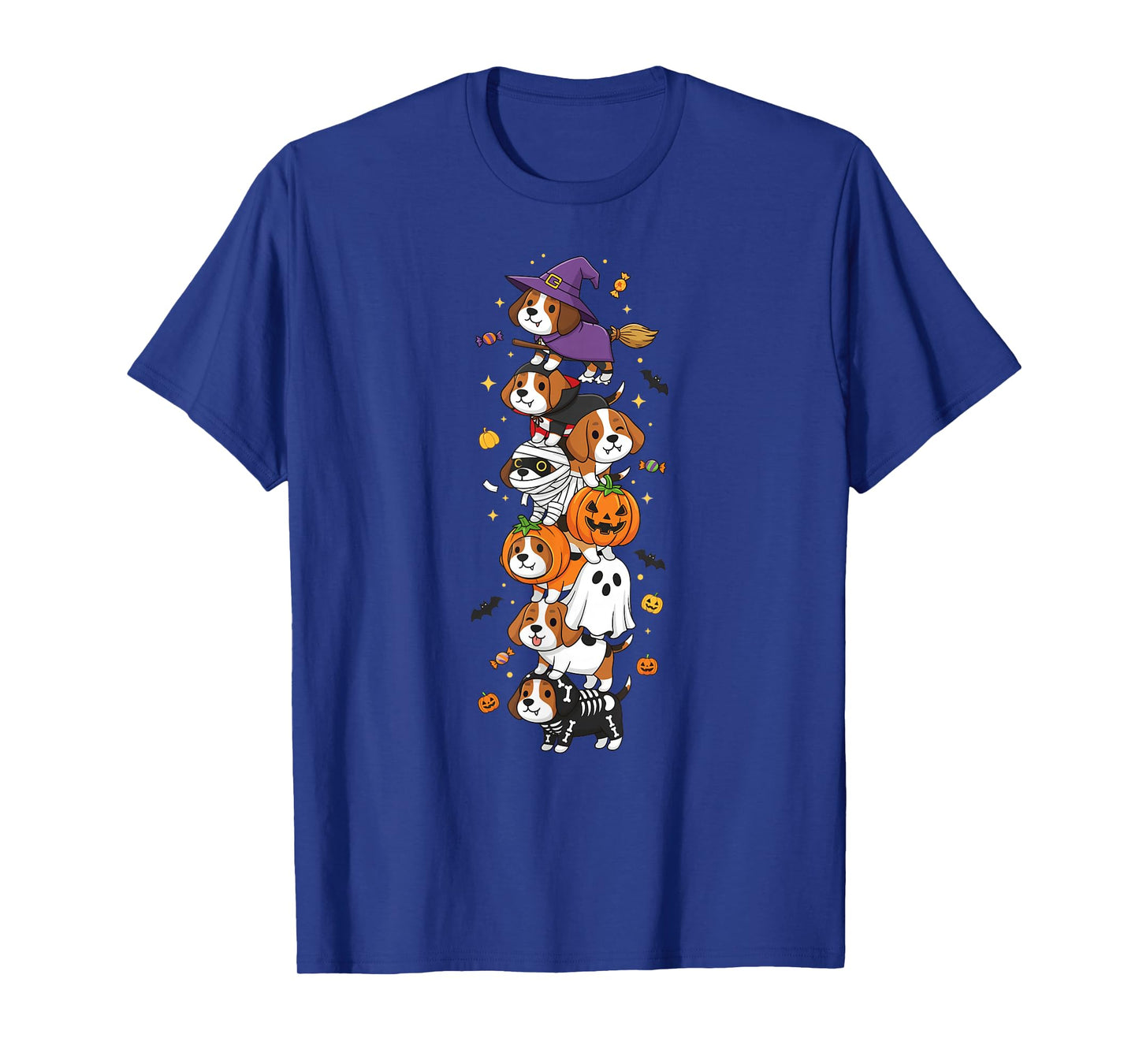 Funny Beagle Witch Vampire Ghost Halloween Kids Mens Womens T-Shirt
