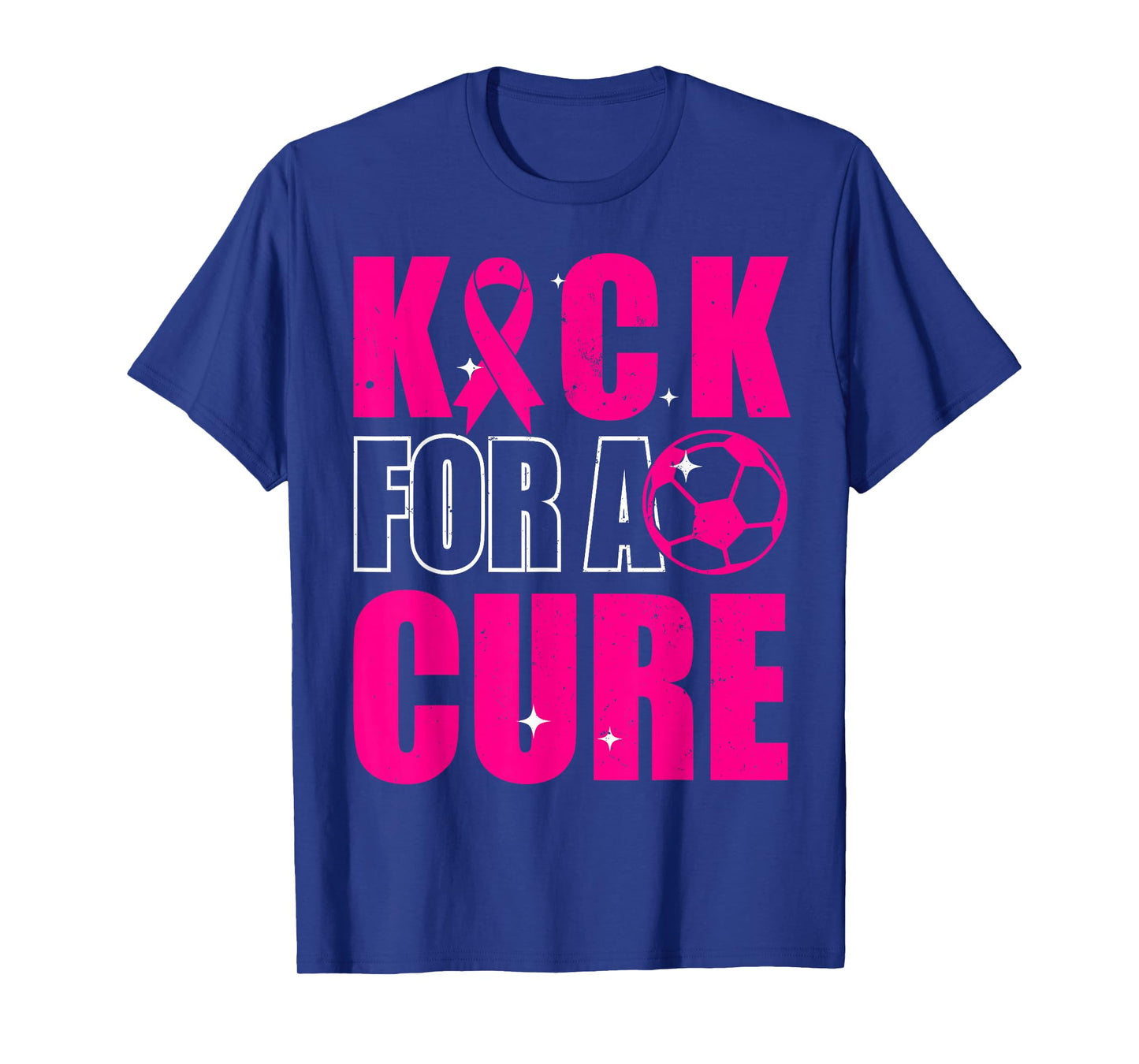 Kick For a Cure Breast Cancer Awareness Pink Ribbon Soccer T-Shirt