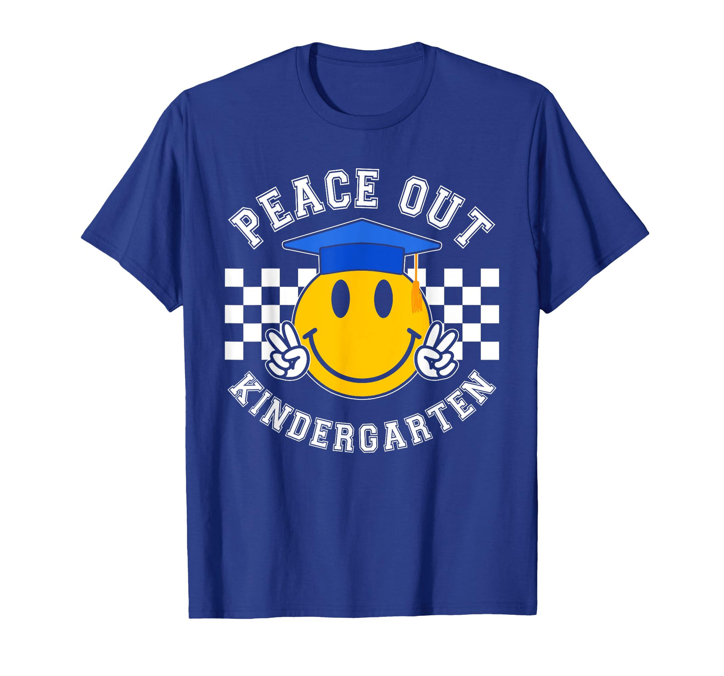 Retro Peace Out Kindergarten Smile Face Last Day of School T-Shirt