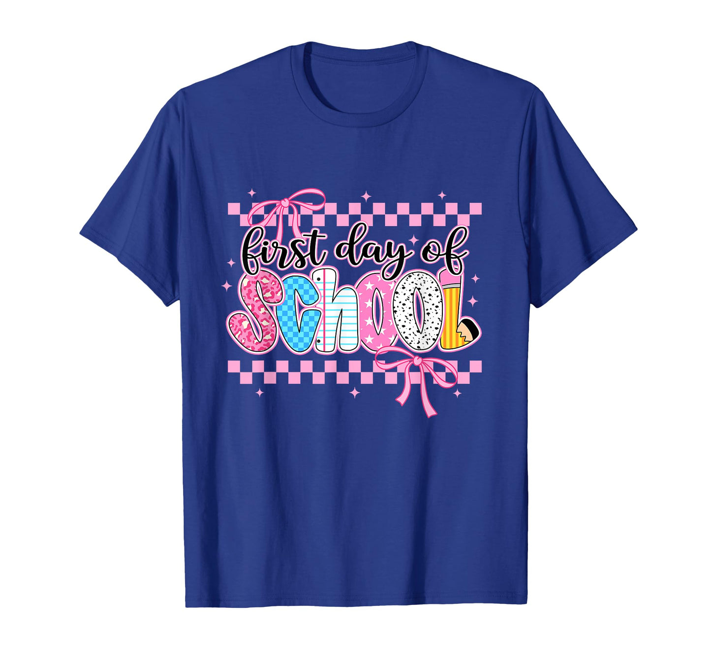 Retro First Day Of School Bow Teacher Student Back To School T-Shirt