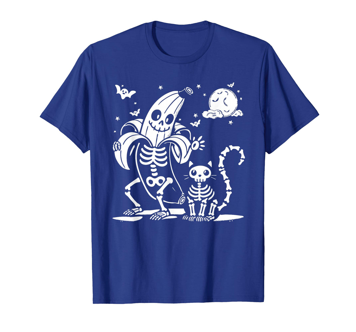Funny cat Skeleton and Banana Skeleton for Halloween Parties T-Shirt