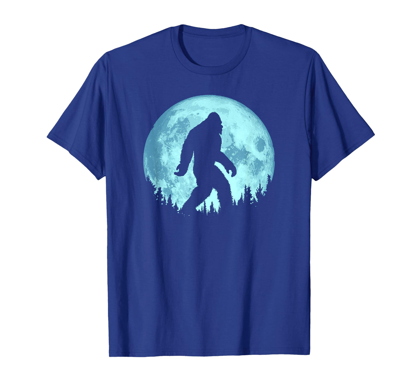 Bigfoot Night Minimalist Full Moon & Trees Sasquatch T-Shirt