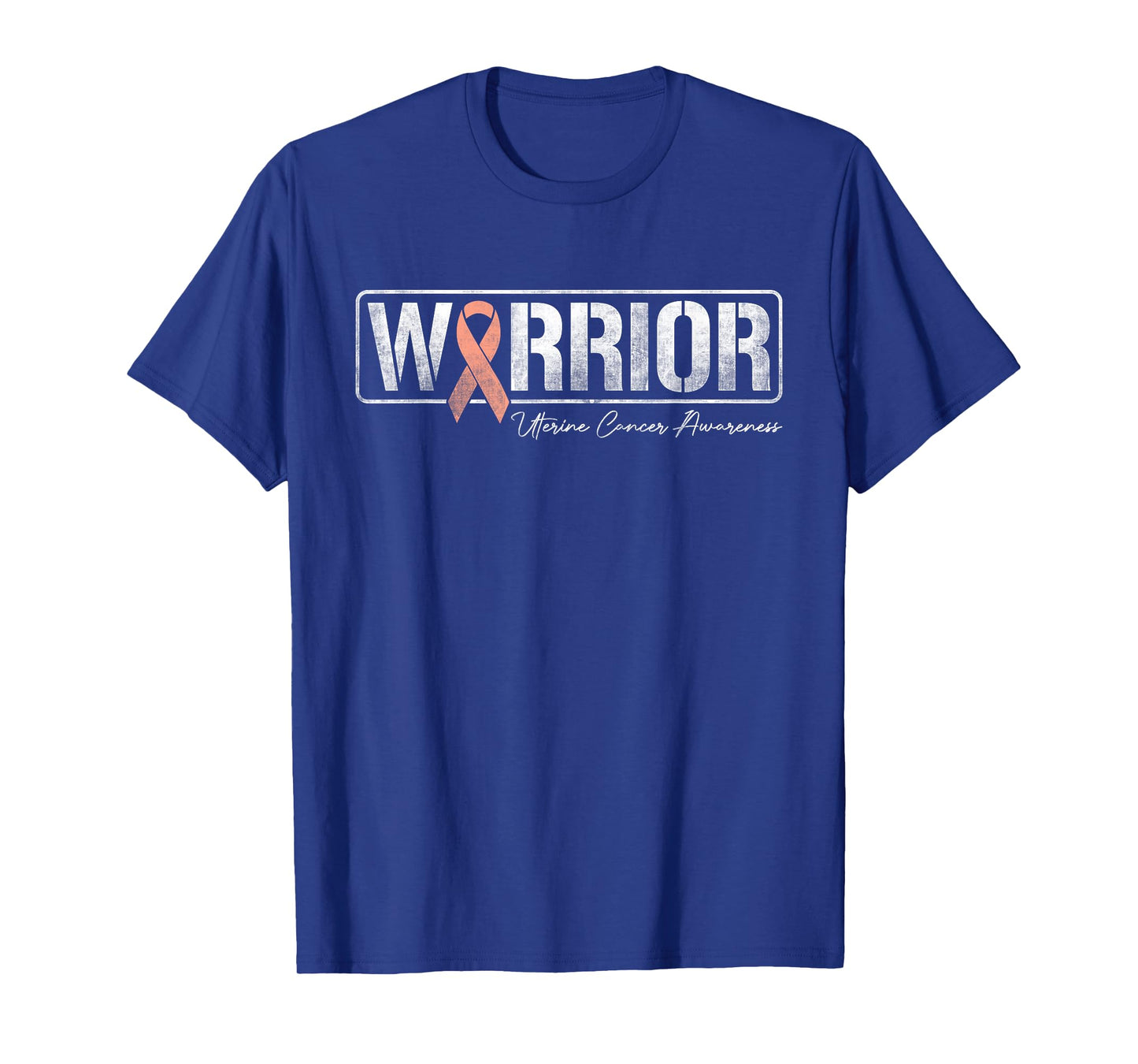 Uterine Cancer Warrior Uterine Cancer Awareness Peach Ribbon T-Shirt