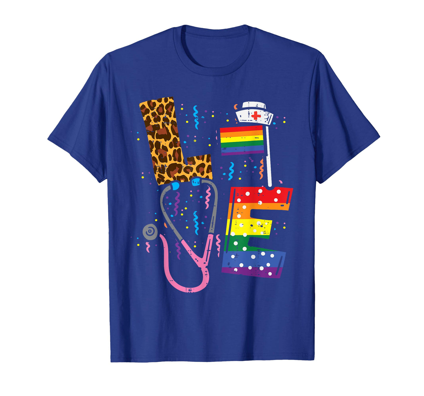 Rainbow Flag Love Nurse RN Scrub Top LGBT Pride Month Gay T-Shirt