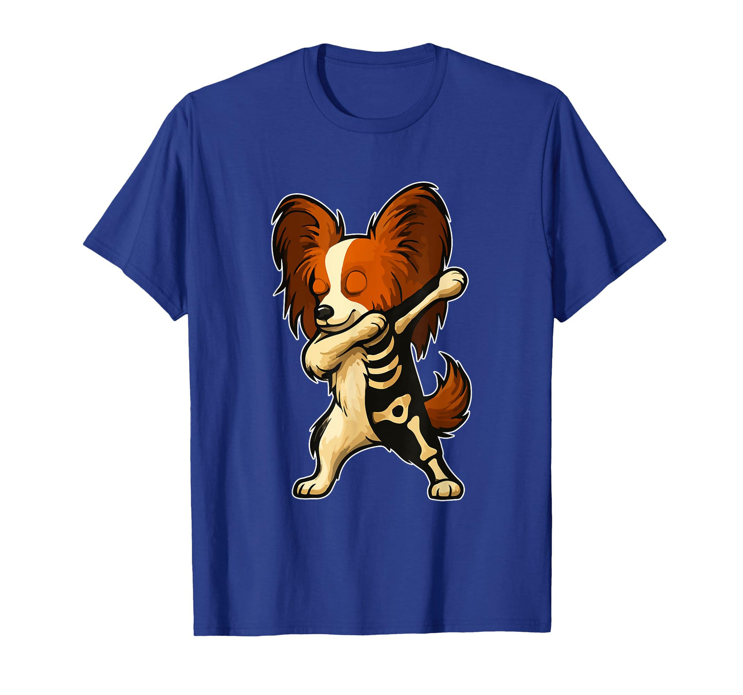 Dabbing Papillon Half Skeleton Halloween Owner Lover T-Shirt