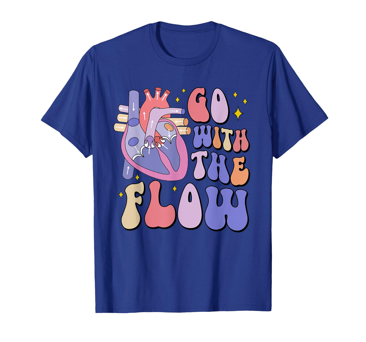 CVICU Cardiac Nurse Anatomy Cardiology Human Heart Flow T-Shirt