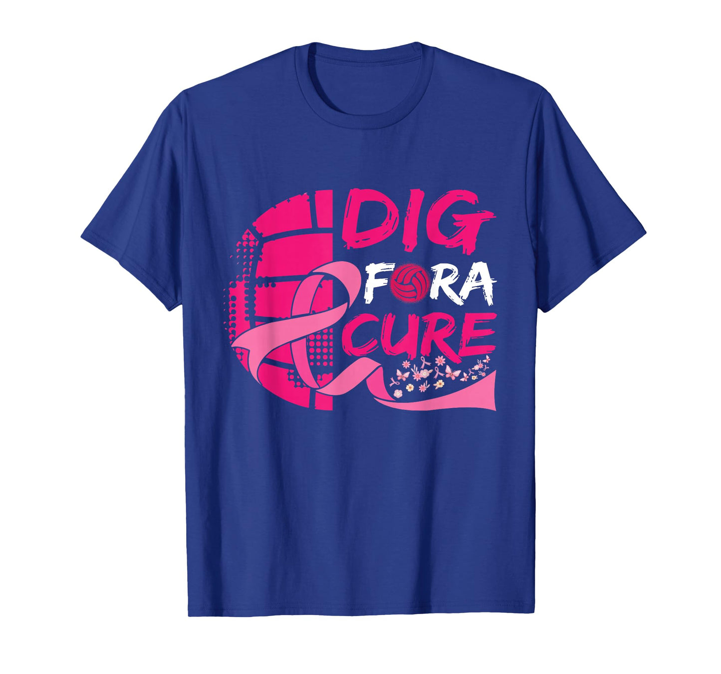 Dig For A Cure Breast Cancer Awareness Volleyball Pink T-Shirt
