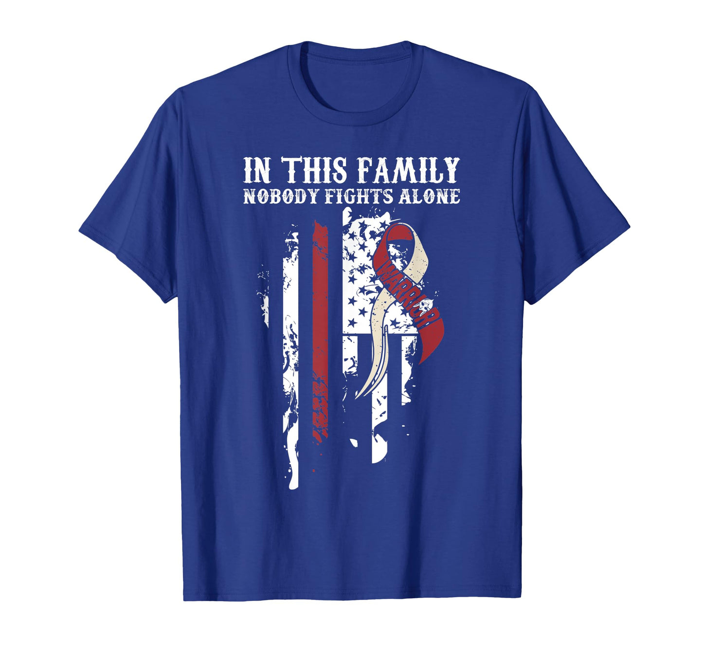 Nobody Alone- Throat Cancer Awareness Support Ribbon T-Shirt