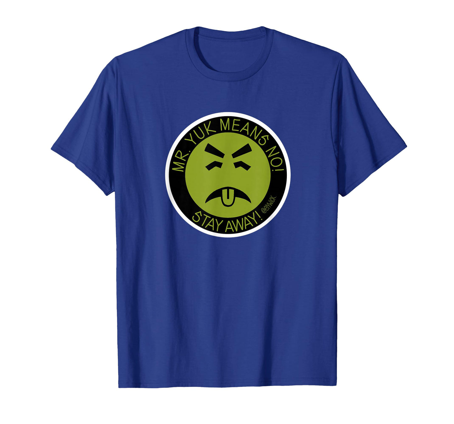 elywick. Unisex Adult Mr. Yuk T-Shirt - Black, Small, Short Sleeve, Crew Neck, Classic Fit, Cotton 65% Polyester 35%