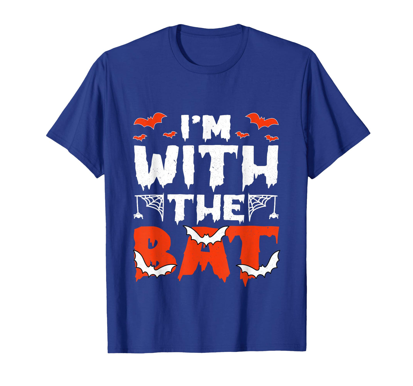 I'm with The Bat Funny Skeleton Halloween Matching Couple T-Shirt