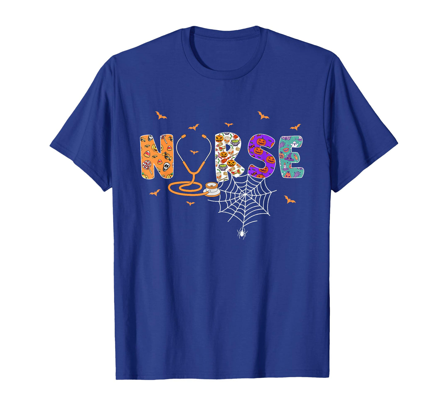 Halloween Nurse Scrub Top Stethoscope Nursing T-Shirt
