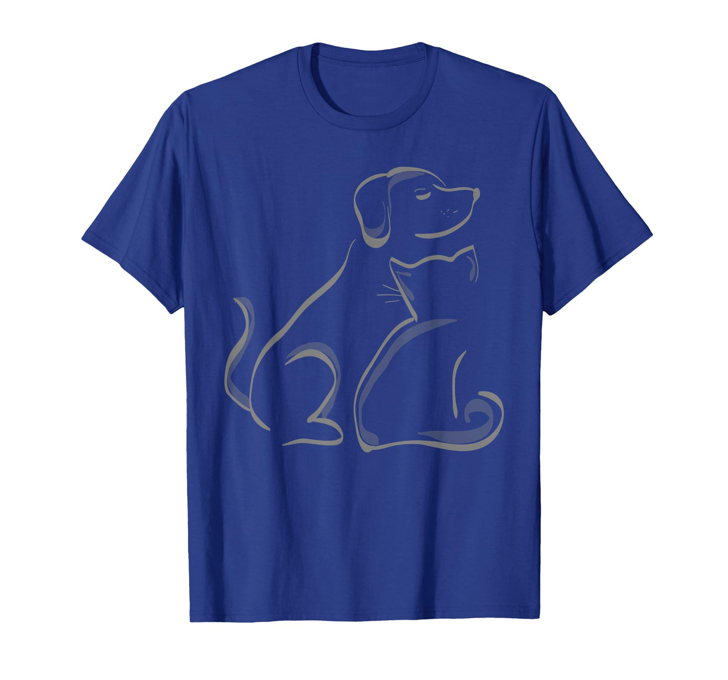 A cat and a dog silhoutte friendship t-shirt T-Shirt