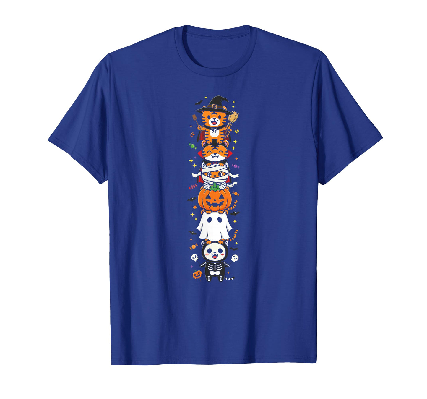 Funny Tiger Witch Vampire Ghost Halloween Kids Mens Womens T-Shirt